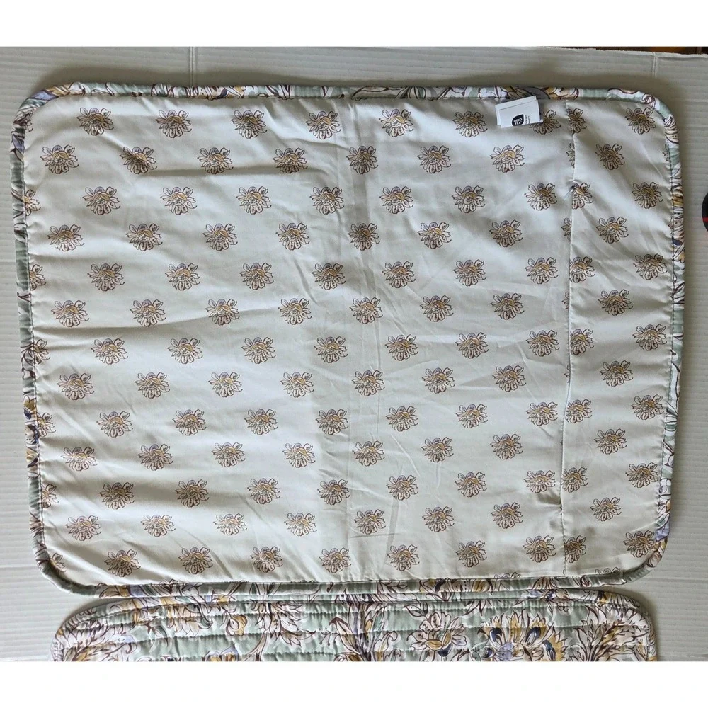 Nicole Miller Multicolor Reversible Floral Set of Standard Pillow Shams Quilted